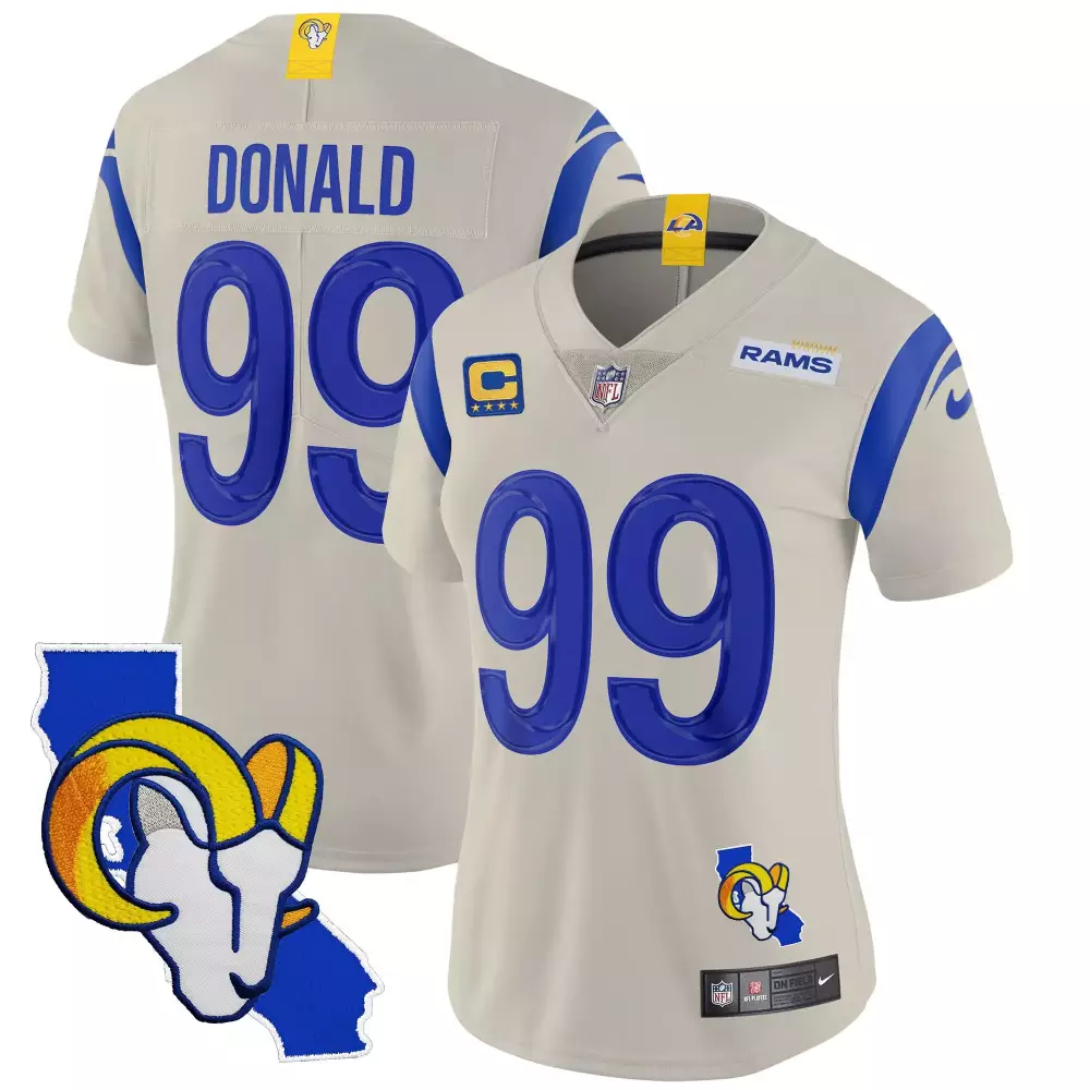 aaron donald bone mens los angeles rams vapor limited jersey v2 all stitched