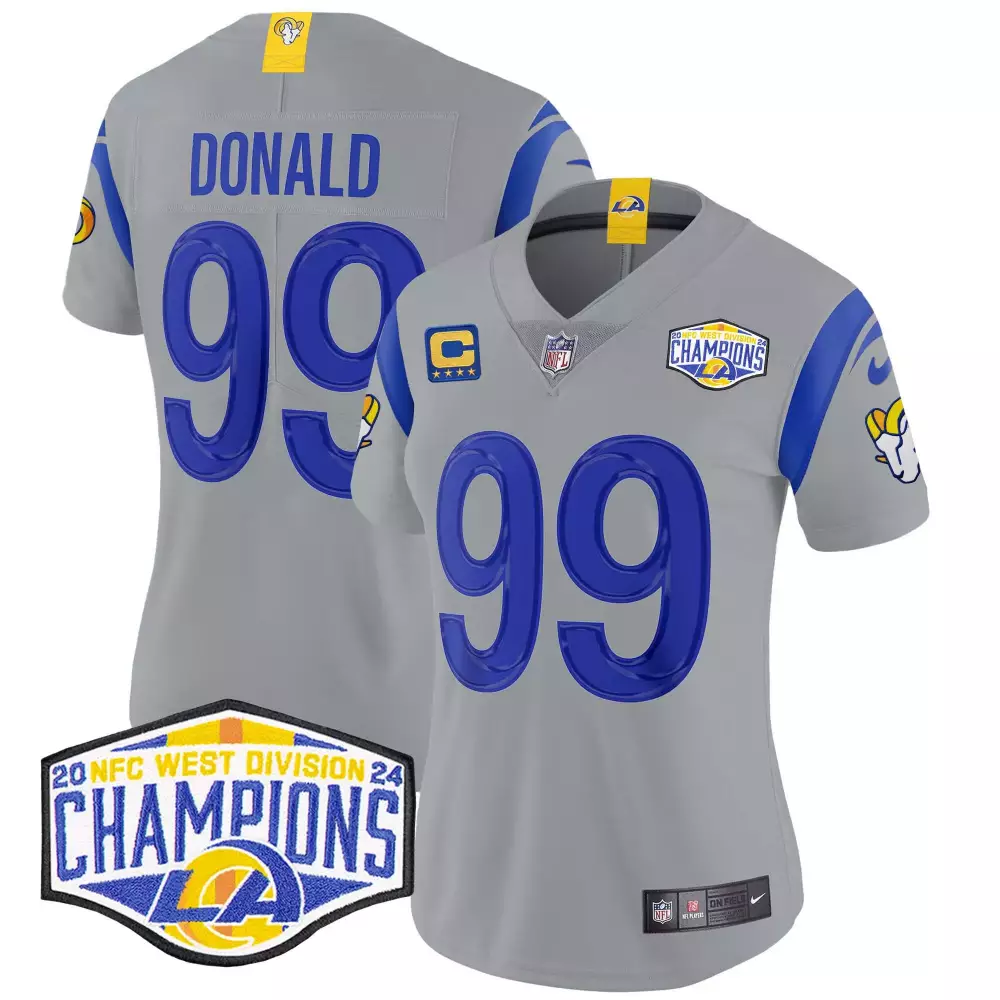 aaron donald gray mens los angeles rams california patch vapor limited jersey all stitched