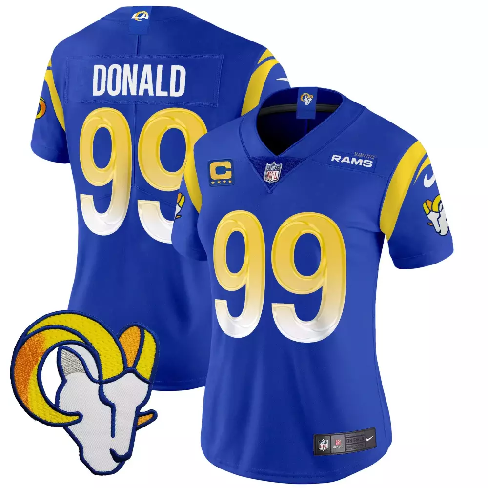 aaron donald royal womens los angeles rams vapor limited jersey v2 all stitched