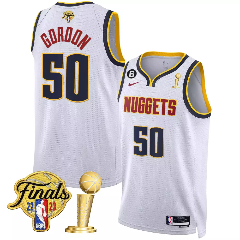 Aaron Gordon Association Finals Champions Patch Gold Jersey | Stitched Denver Nuggets Fan Gear | For Men, Women & Youth