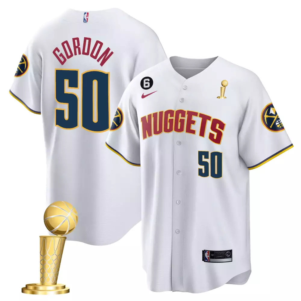 Aaron Gordon Association Finals Champions Patch Gold Jersey | Stitched Denver Nuggets Fan Gear | For Men, Women & Youth