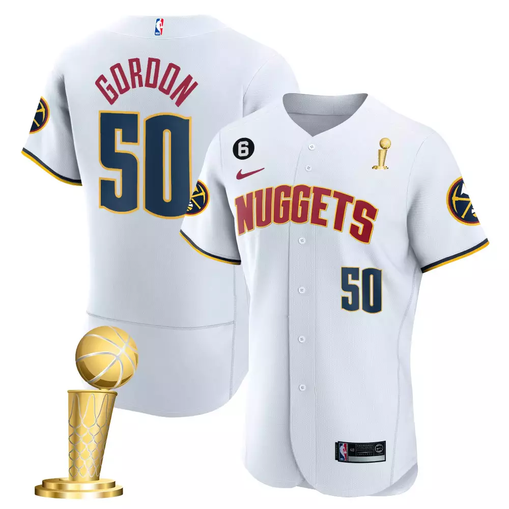 Aaron Gordon Association Finals Champions Patch Gold Jersey | Stitched Denver Nuggets Fan Gear | For Men, Women & Youth