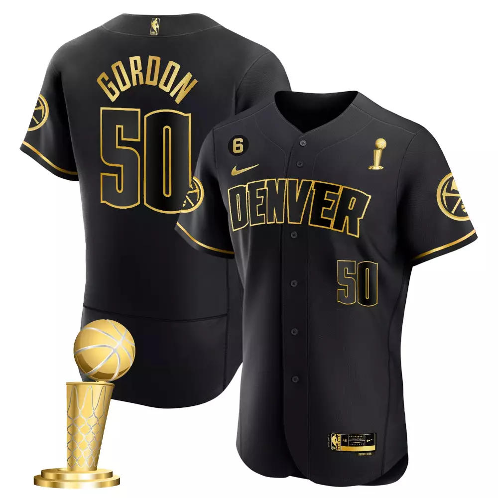 Aaron Gordon Denver Nuggets 2023 Champions Flex Base Youth Jersey | Black Gold Stitched Fan Gear | For Men, Women & Youth