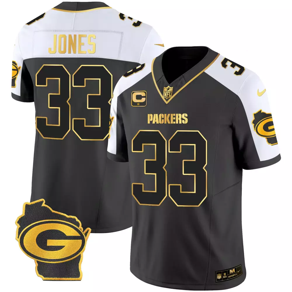 Aaron Jones Green Bay Packers Green Men's Jersey | John Madden Home Patch Game Jersey | Stitched Fan Gear | For Men, Women & Youth