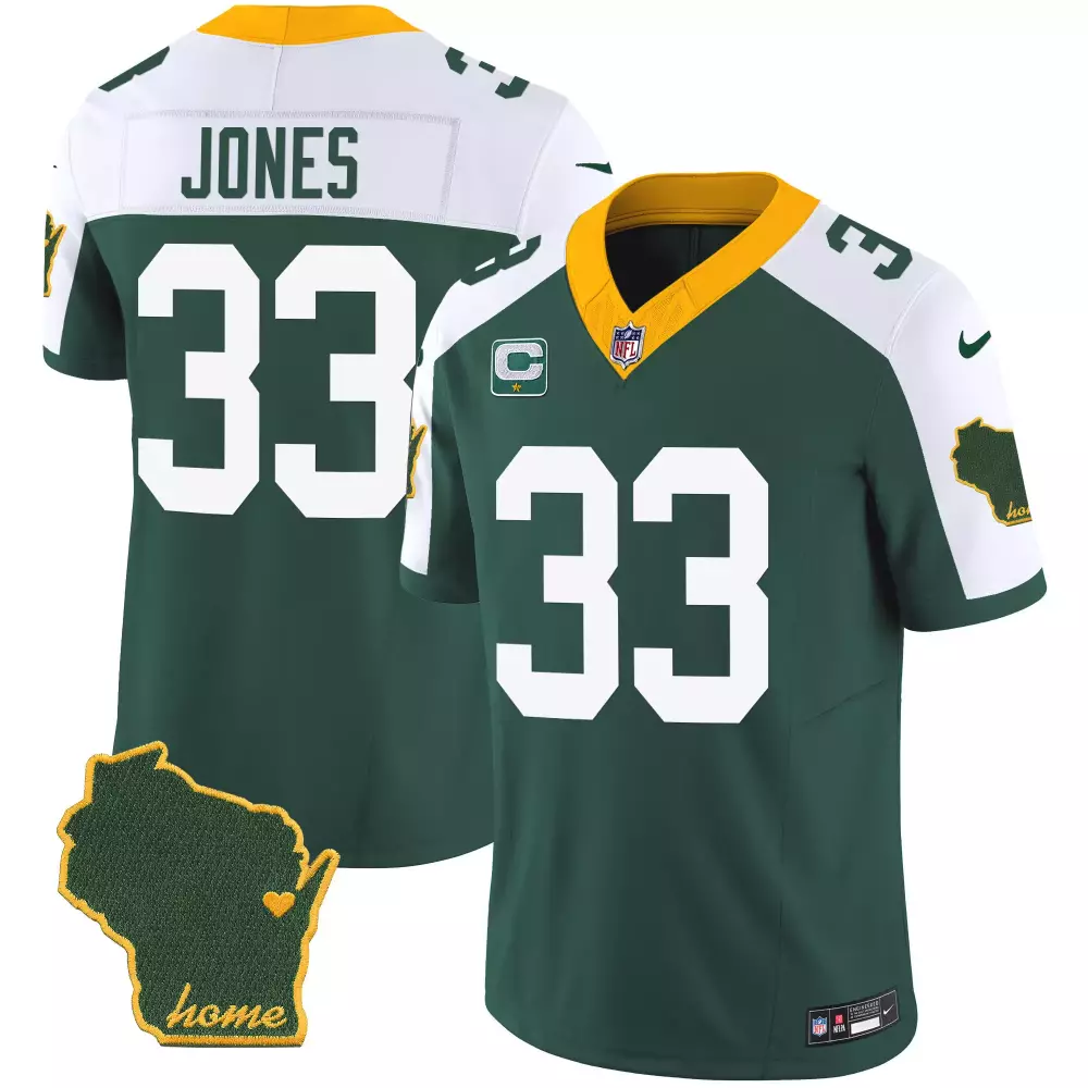 Aaron Jones 2023 Green Bay Packers Vapor Jersey | Stitched Yellow with Wisconsin Patch | For Men, Women & Youth