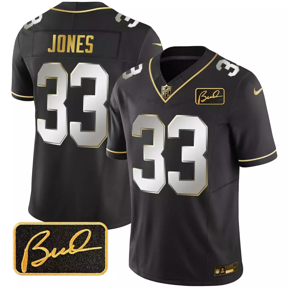 aaron jones black limited mens minnesota vikings bud grant patch gold limited jersey v2 all stitched