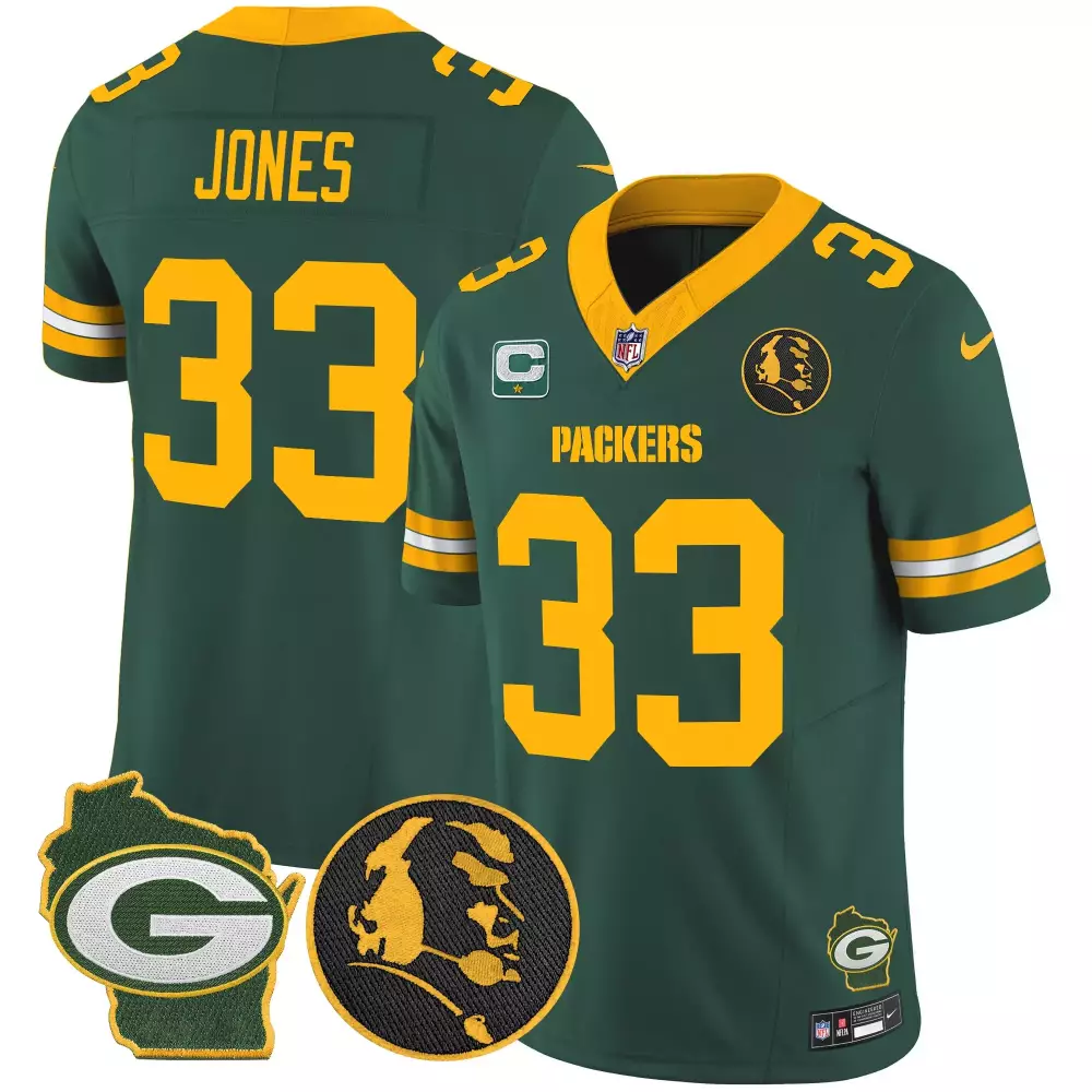 Aaron Jones Green Bay Packers 2025 Vapor Limited Jersey | Stitched Home Patch | Fan Gear for Men, Women & Youth