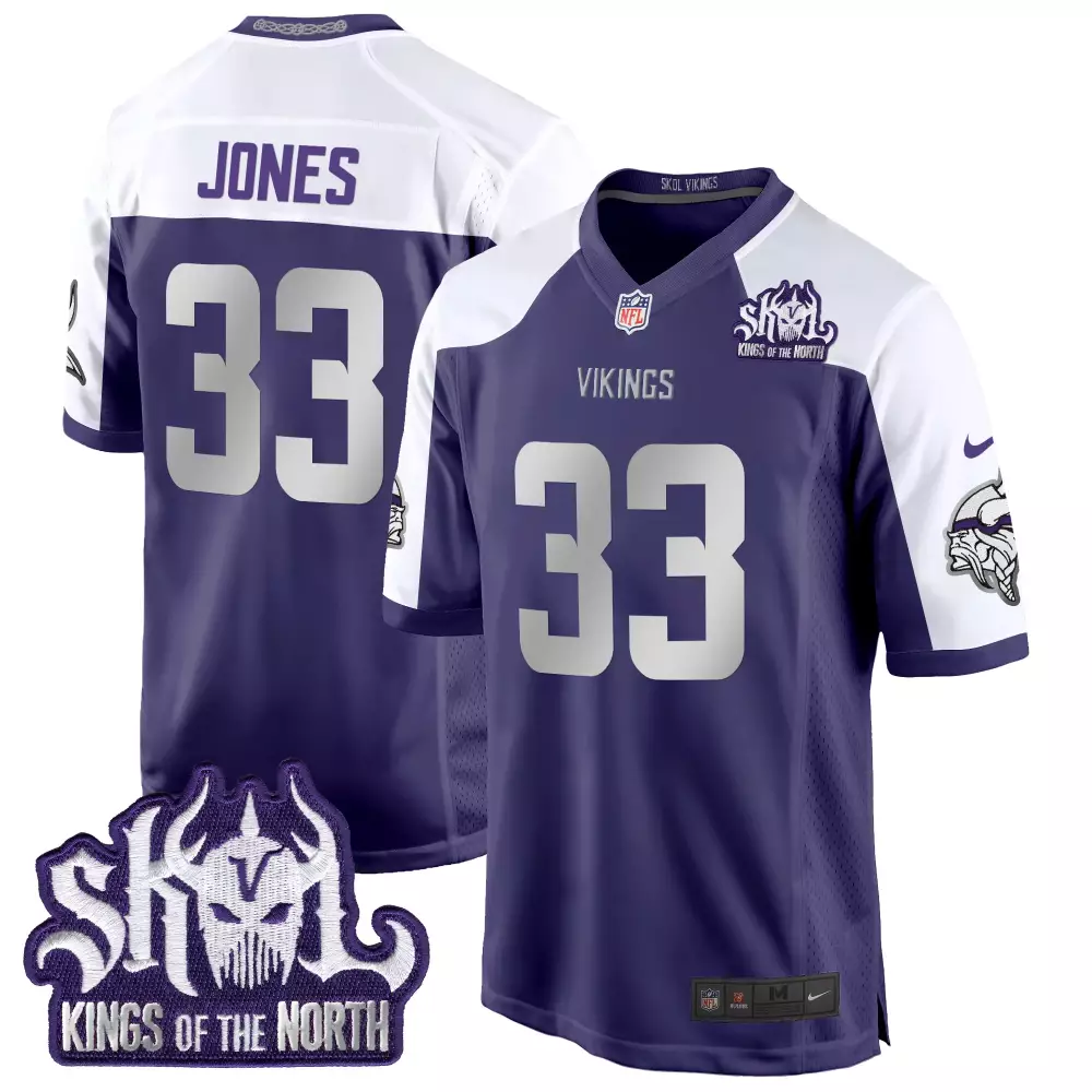 aaron jones purple alternate mens minnesota vikings 2024 vapor limited jersey v2 est 1961 patch all stitched