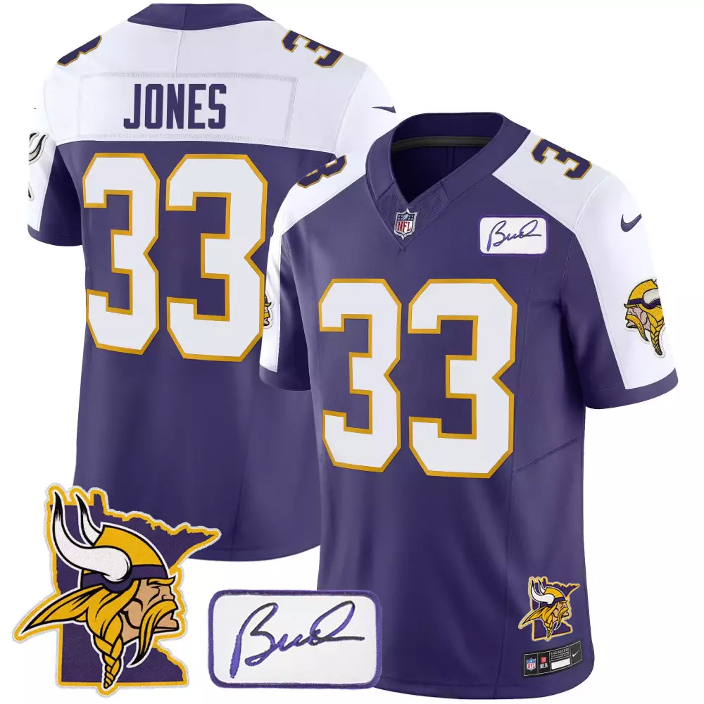 aaron jones purple alternate mens minnesota vikings 2024 vapor limited jersey v2 est 1961 patch all stitched