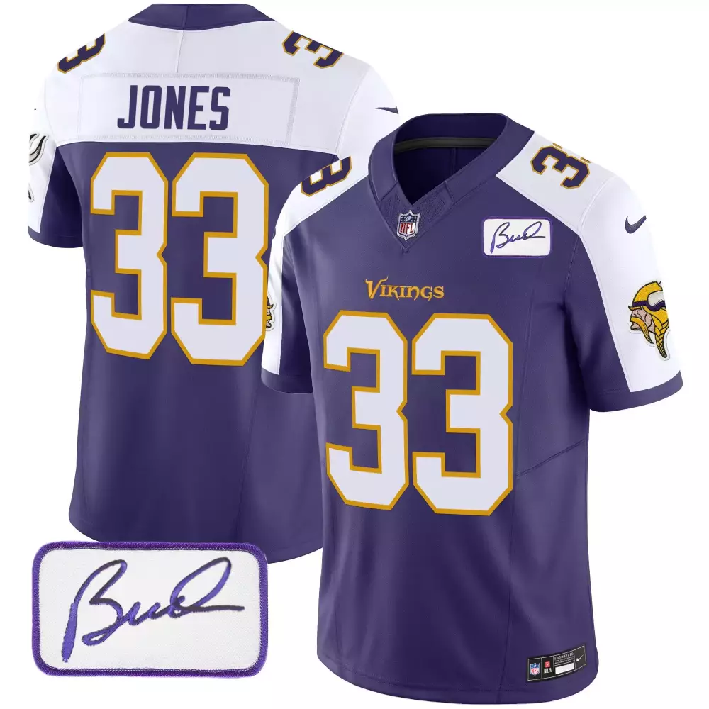 aaron jones purple alternate mens minnesota vikings 2024 vapor limited jersey v2 est 1961 patch all stitched