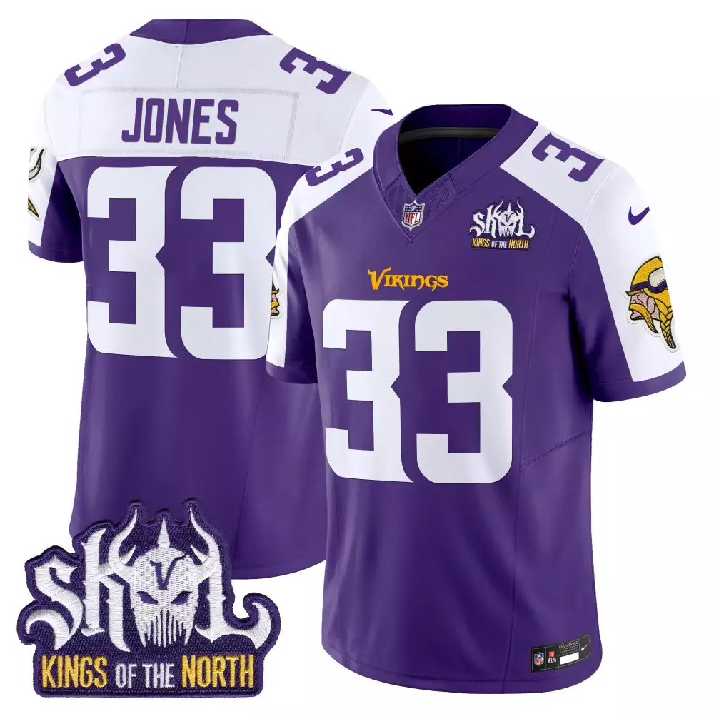 aaron jones purple alternate mens minnesota vikings kings of the north patch vapor limited jersey v2 all stitched