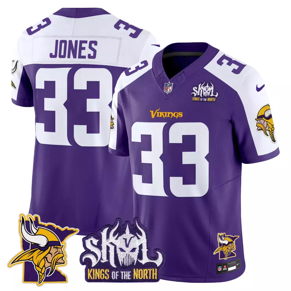 aaron jones purple alternate mens minnesota vikings kings of the north patch vapor limited jersey v2 all stitched