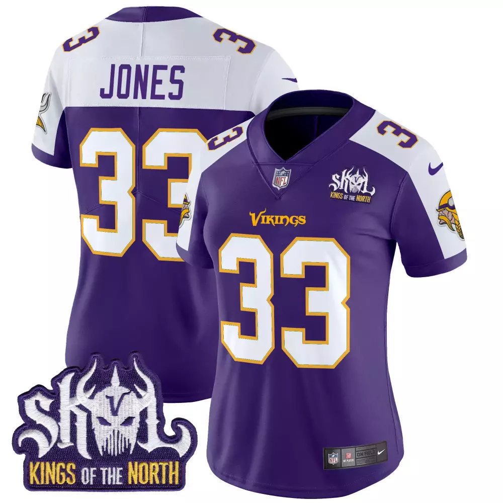 aaron jones purple alternate mens minnesota vikings kings of the north patch vapor limited jersey v2 all stitched