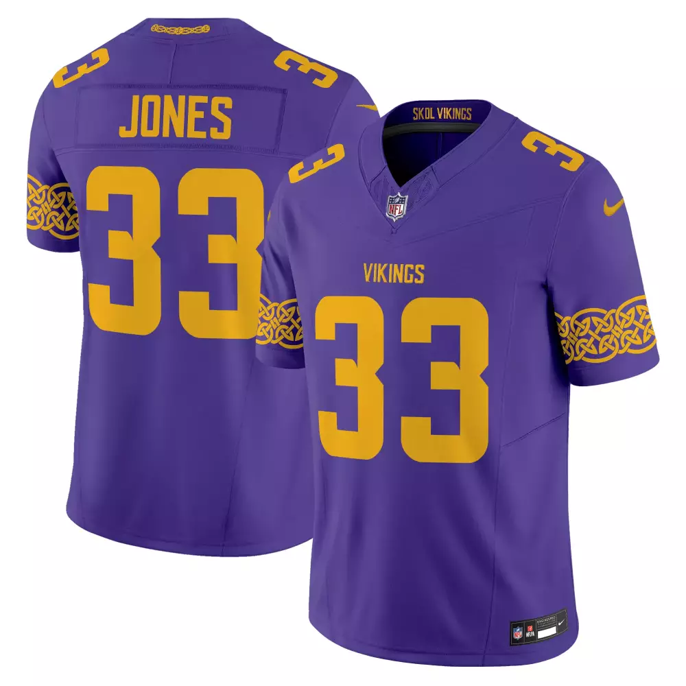 aaron jones purple mens 2024 vikings winter warrior vapor limited jersey all stitched