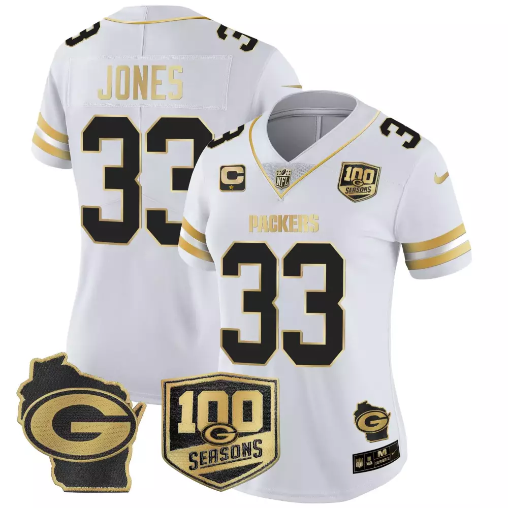 aaron jones white gold mens green bay packers white gold black gold est 1919 patch all stitched