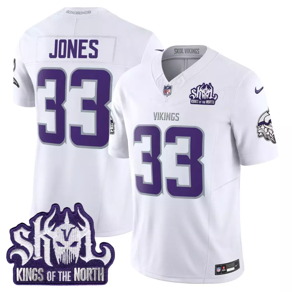 aaron jones white gold womens vikings 2024 winter warrior skol patch gold vapor limited jersey all stitched
