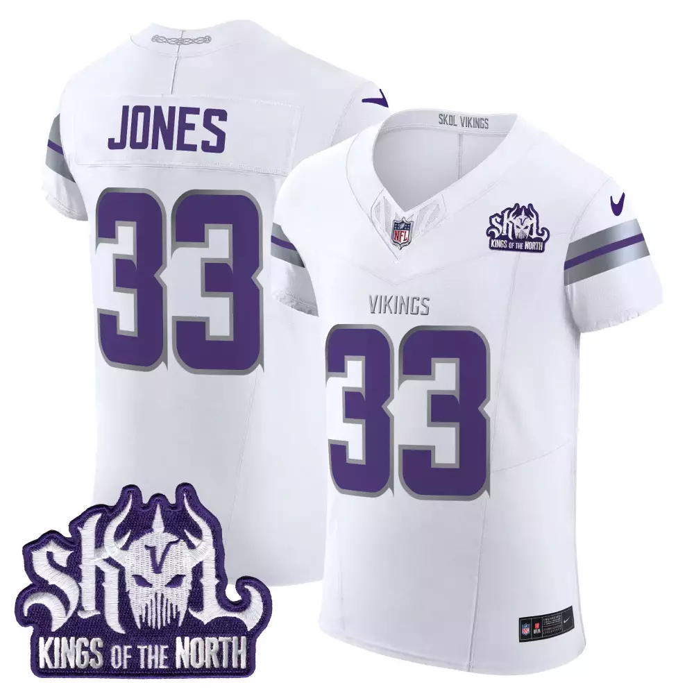 aaron jones white mens 2024 vikings winter warrior vapor limited jersey all stitched