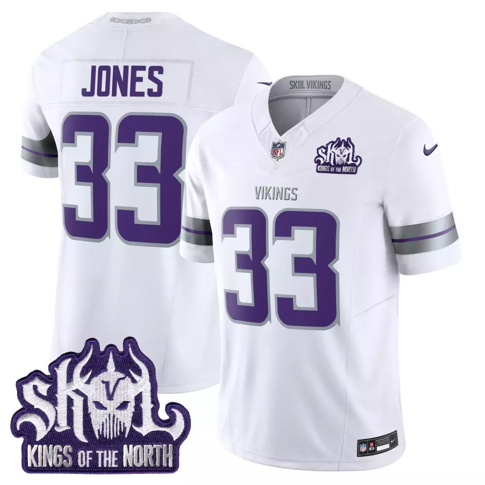 aaron jones white mens 2024 vikings winter warrior vapor limited jersey all stitched