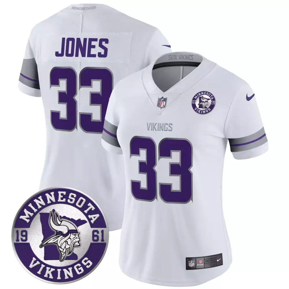 aaron jones white mens minnesota vikings kings of the north patch vapor limited jersey v2 all stitched
