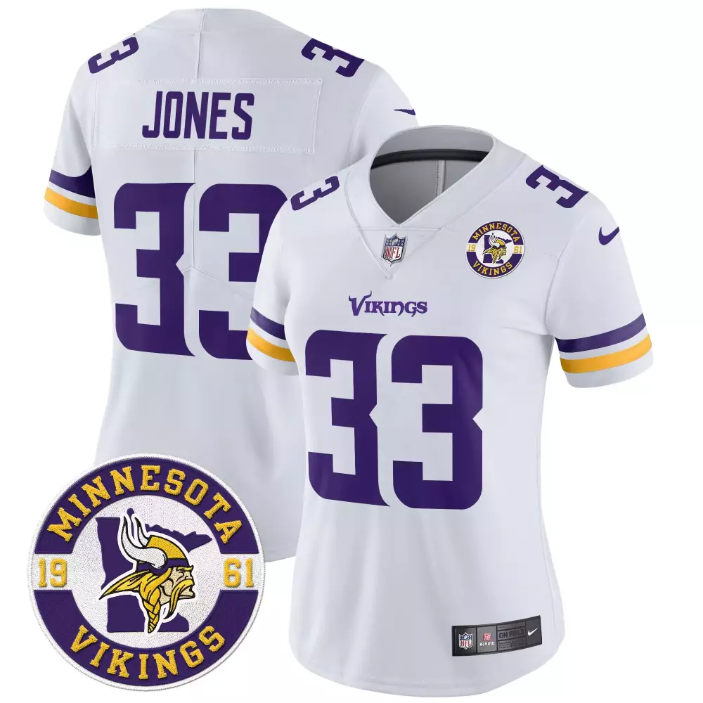 aaron jones white mens minnesota vikings kings of the north patch vapor limited jersey v2 all stitched