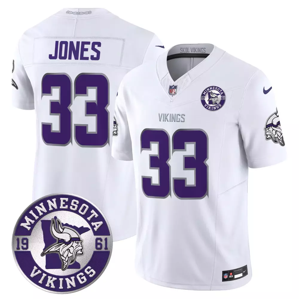 aaron jones white womens minnesota vikings kings of the north patch vapor limited jersey all stitched