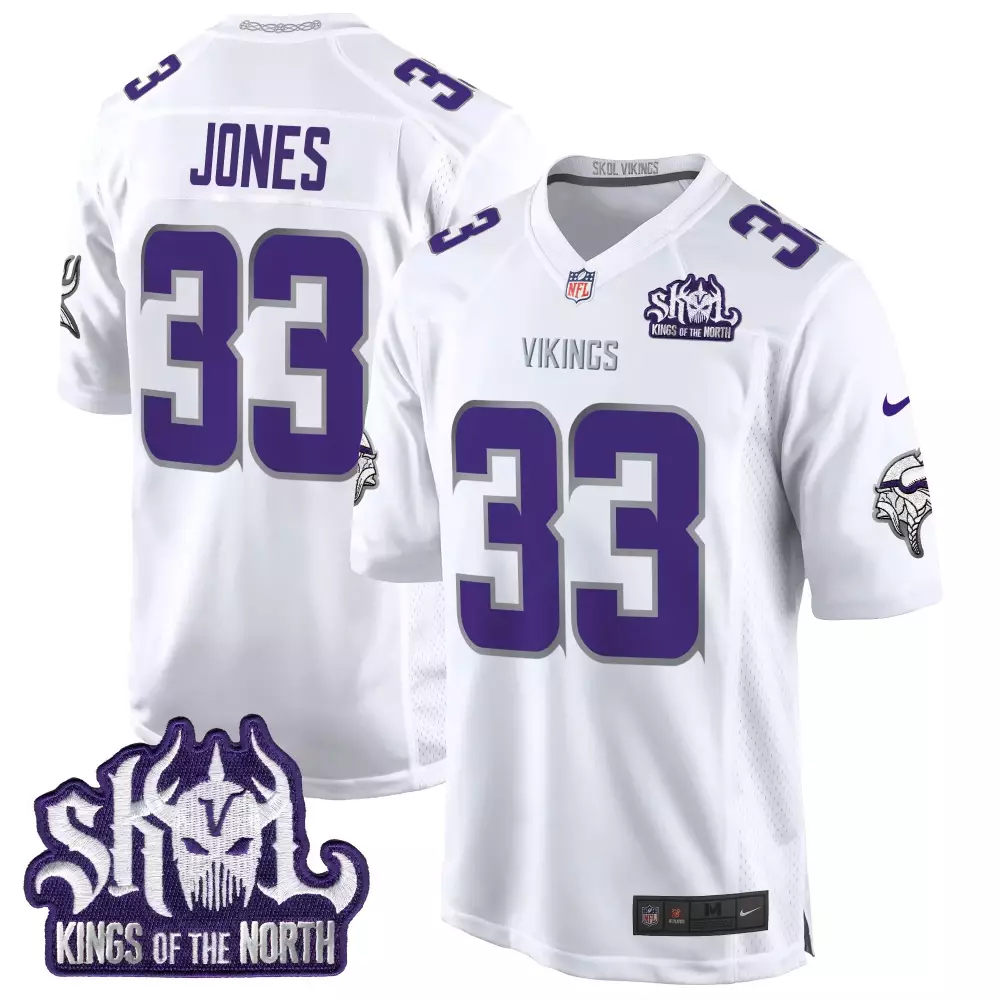 aaron jones white womens minnesota vikings kings of the north patch vapor limited jersey all stitched