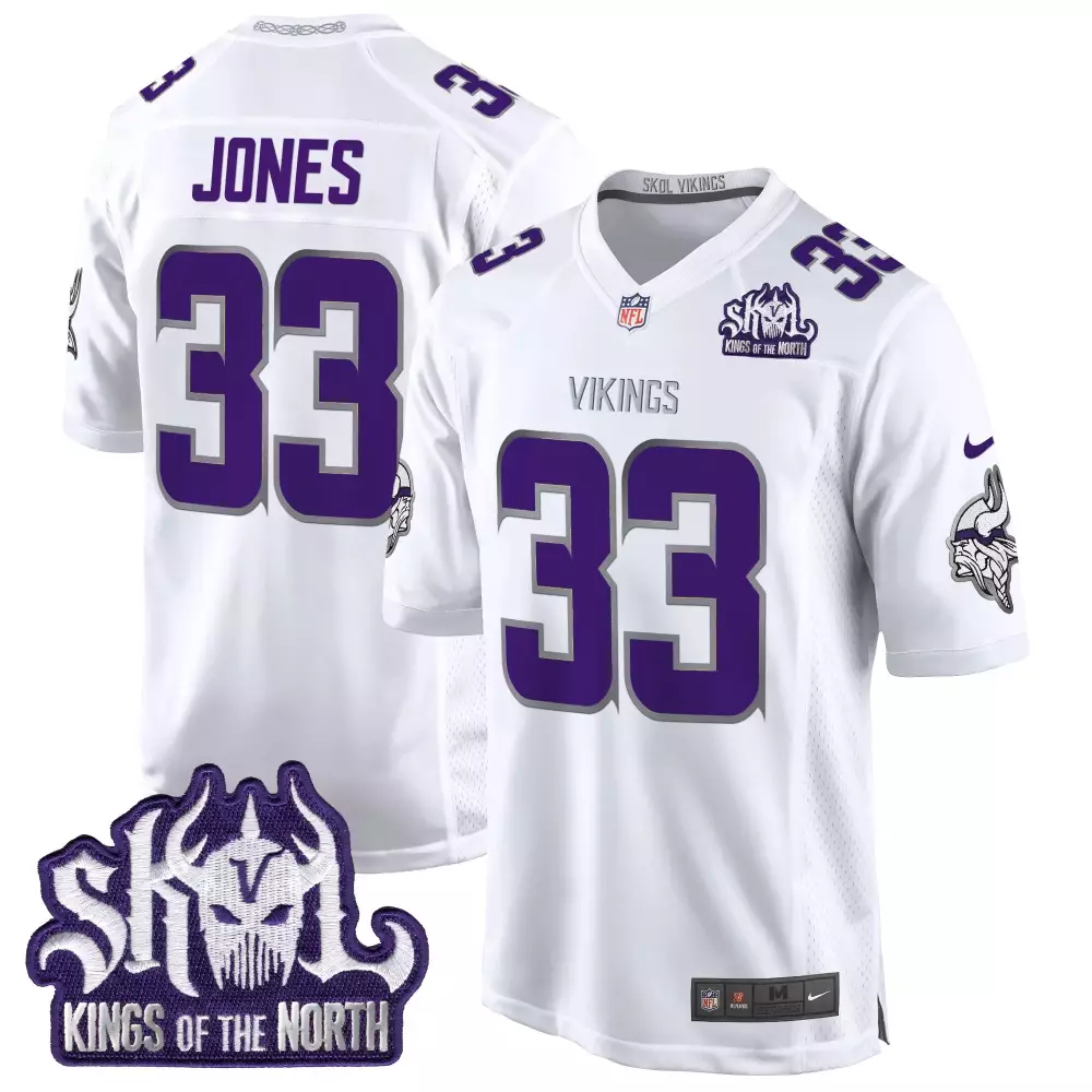 aaron jones white womens minnesota vikings kings of the north patch vapor limited jersey all stitched