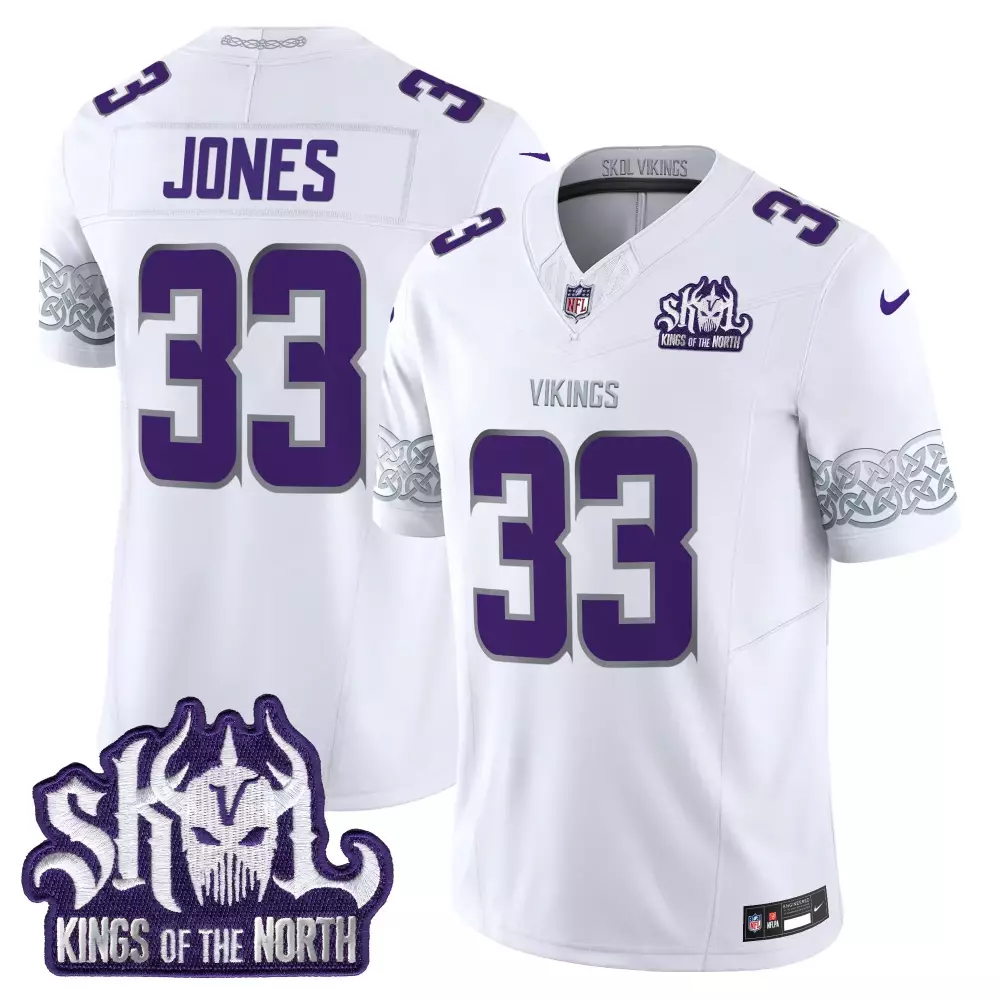 aaron jones winter warrior mens minnesota vikings king of the north patch throwback vapor limited jersey all stitched