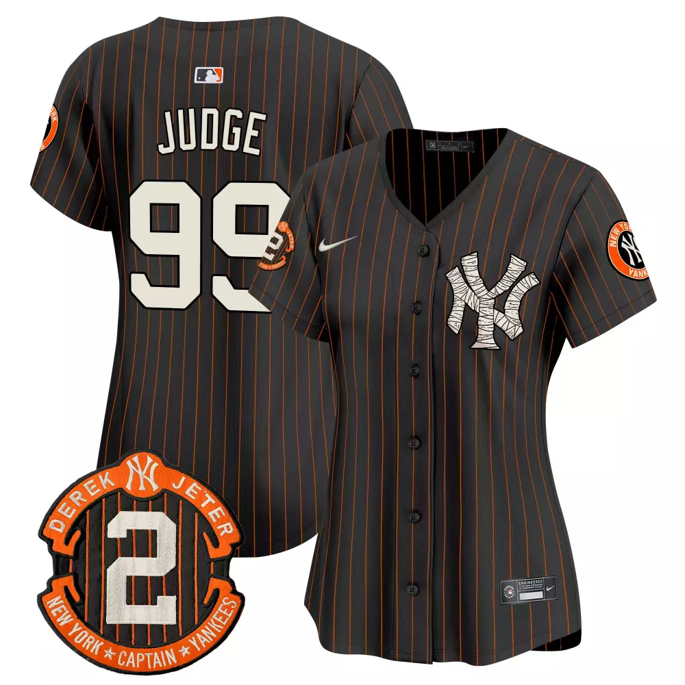 Aaron Judge Black Pinstripe Yankees Halloween Vapor Premier Jersey | Limited Edition | For Women, Men & Youth