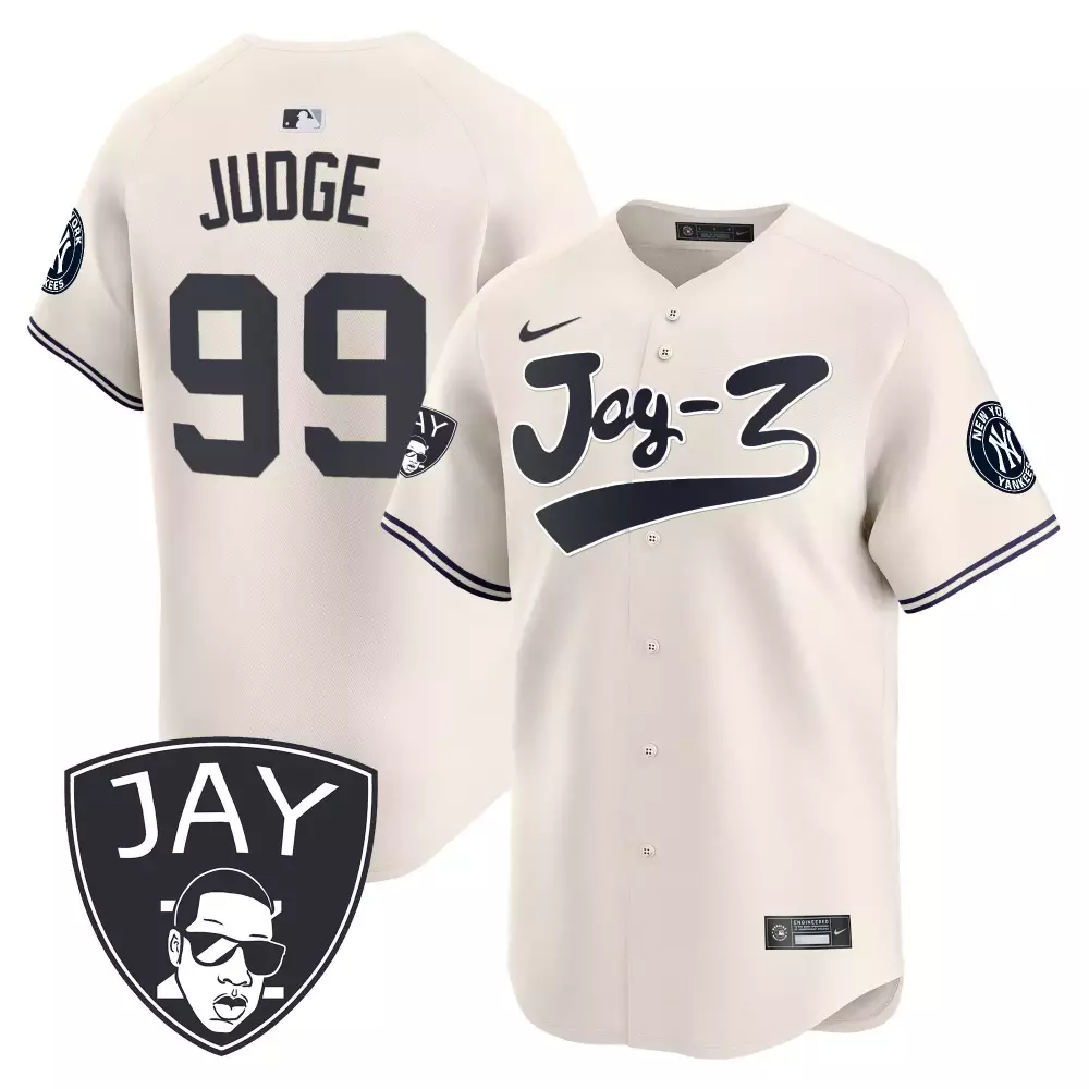 Aaron Judge Cream Yankees Jay-Z Vapor Premier Limited Jersey V2 | All Stitched | Game Day Outfit for Men, Women & Youth