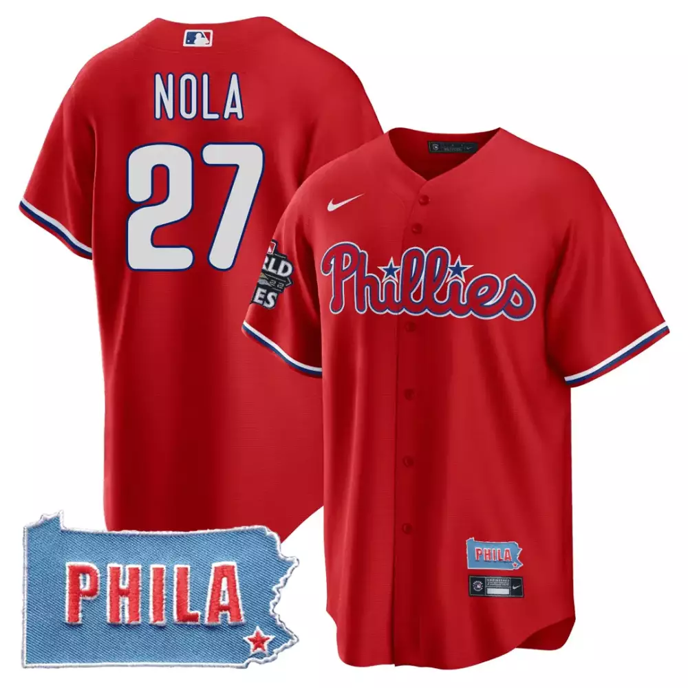 aaron nola red mens philadelphia phillies phila pa state patch jersey all stitched