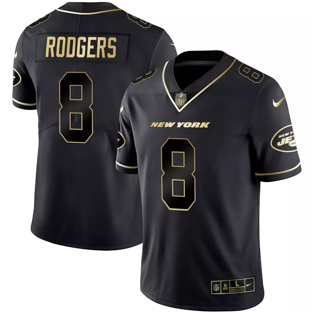 aaron rodgers black gold mens new york jets black gold white gold vapor limited all stitched