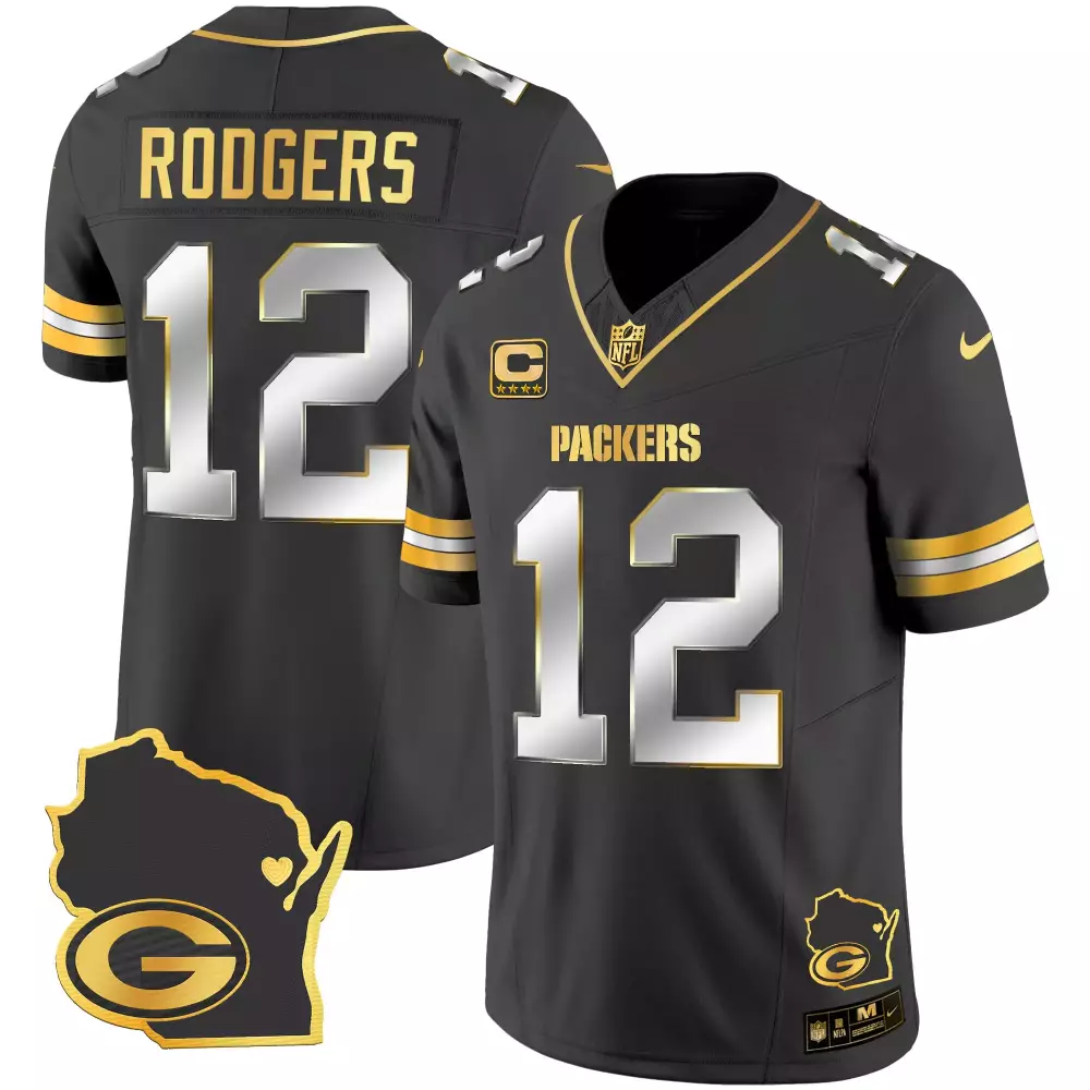 aaron rodgers black limited mens green bay packers 13 time world champions home patch gold vapor jersey v2 all stitched