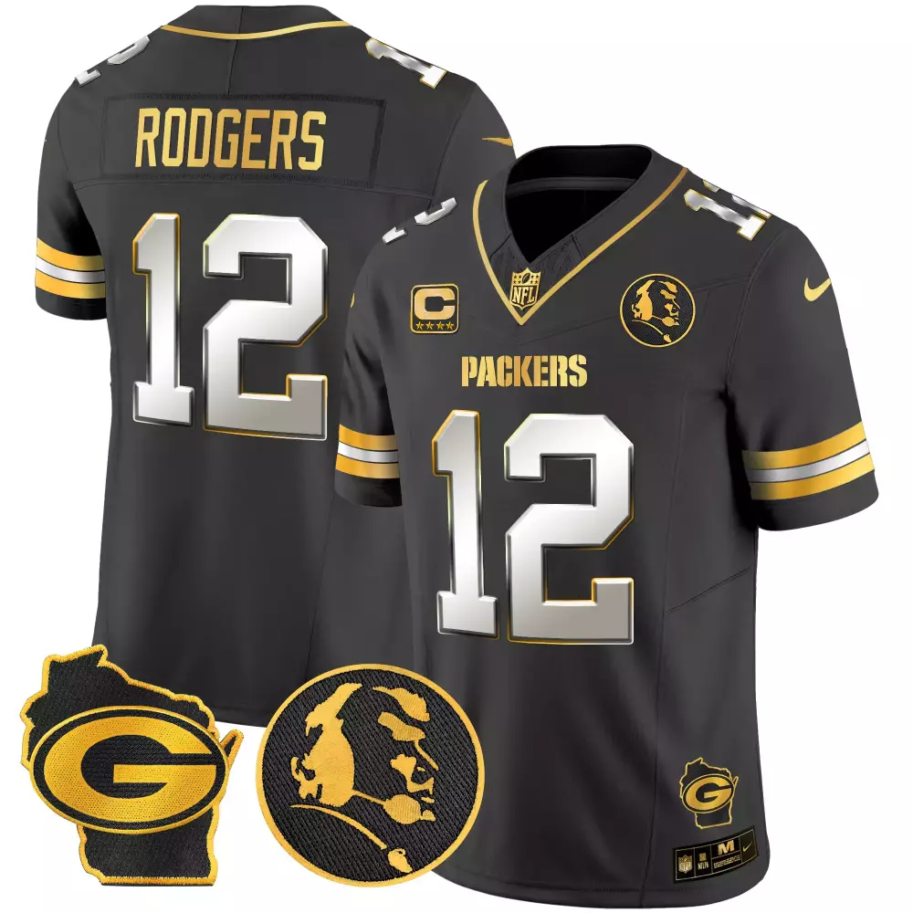 aaron rodgers black limited mens green bay packers 13 time world champions home patch gold vapor jersey v2 all stitched