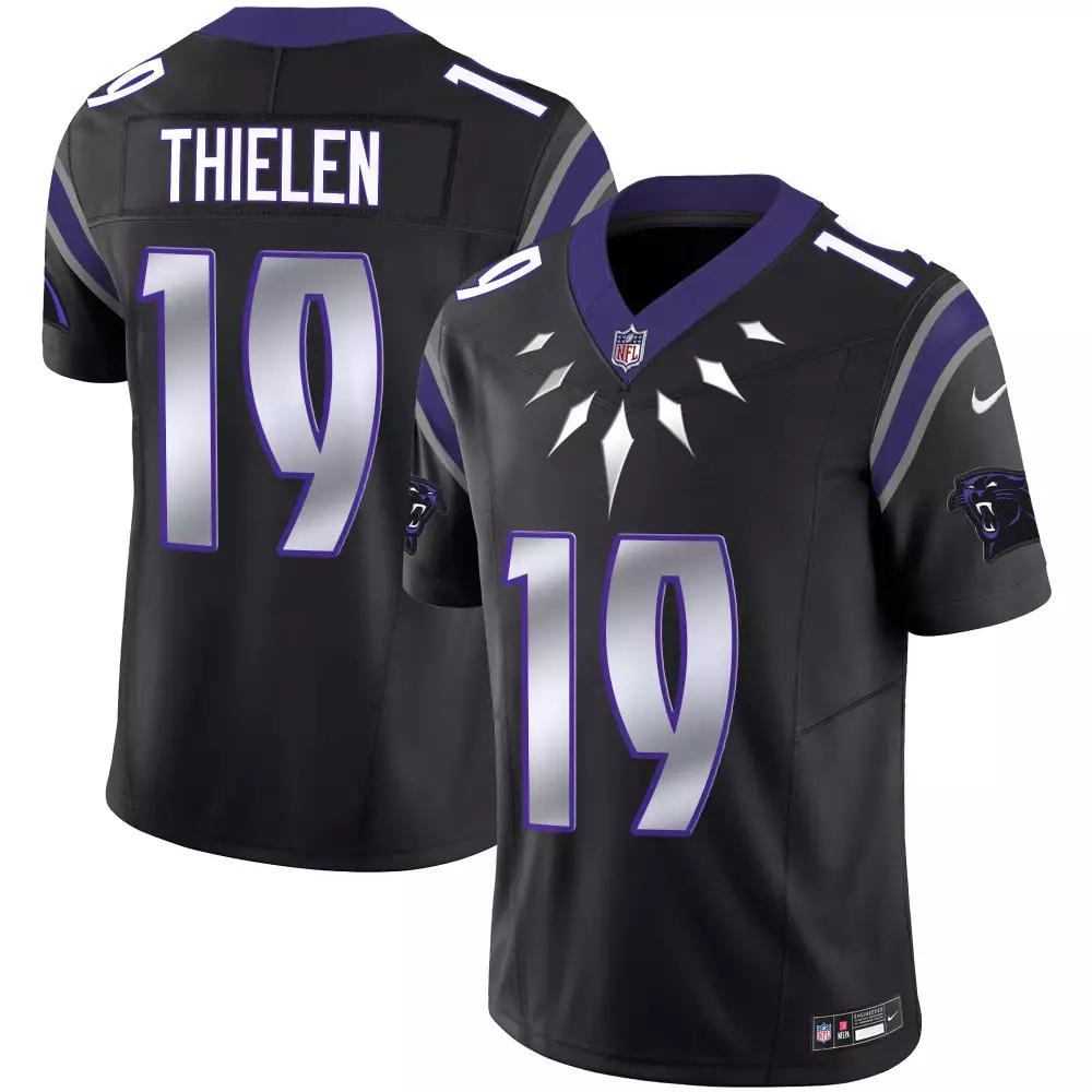 adam thielen black mens carolina panthers wakanda vapor limited jersey all stitched