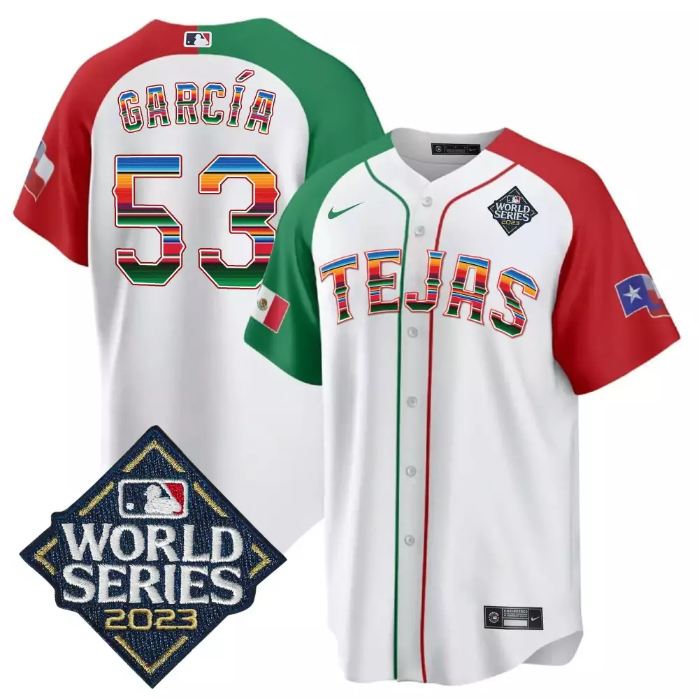 Adolis Garcia Alternate Men's Texas Rangers Stitched Jersey | 2023 World Series Mexico Edition | For Men, Women & Youth
