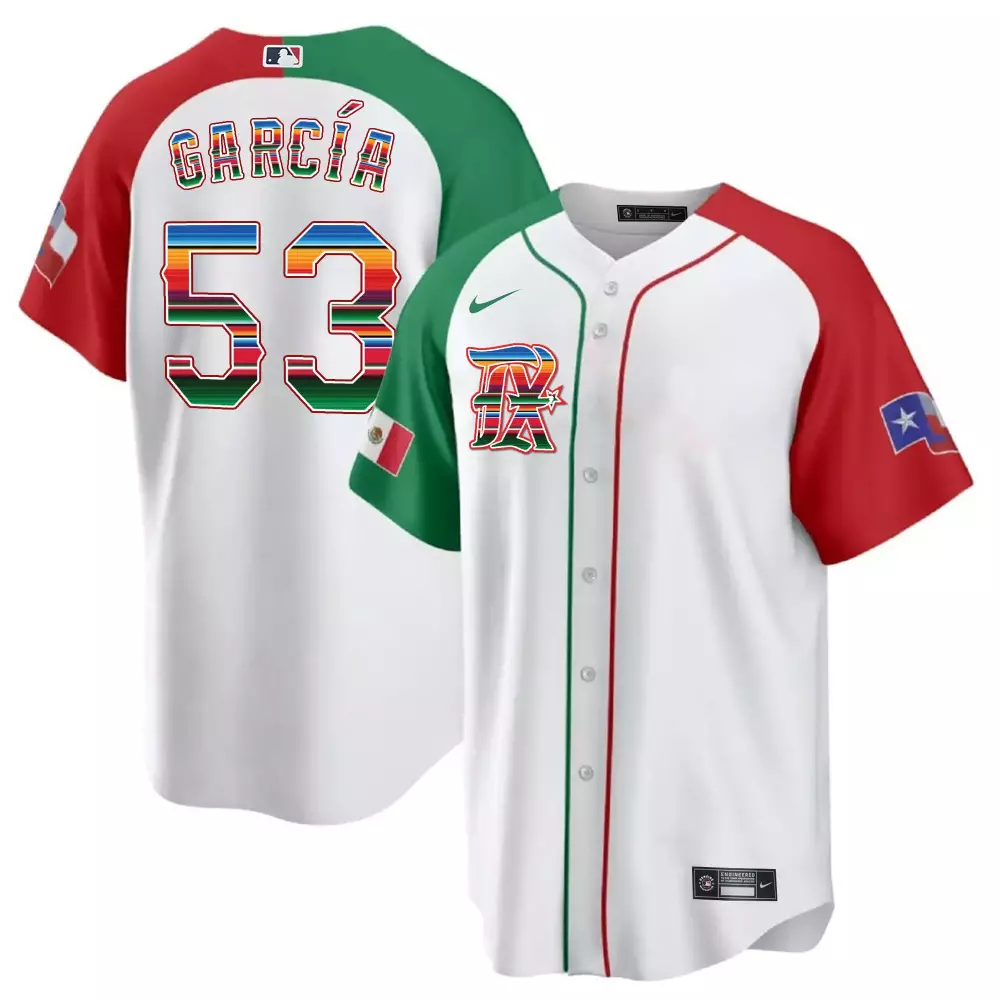 adolis garcia alternate mens texas rangers mexican cool base jersey v2 all stitched