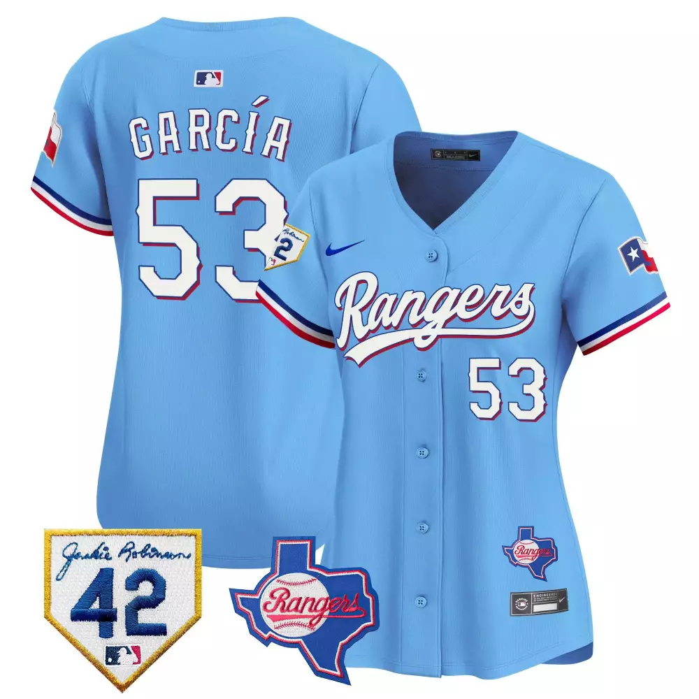 adolis garcia blue womens texas rangers 2023 world series champions gold trim vapor premier limited jersey all stitched