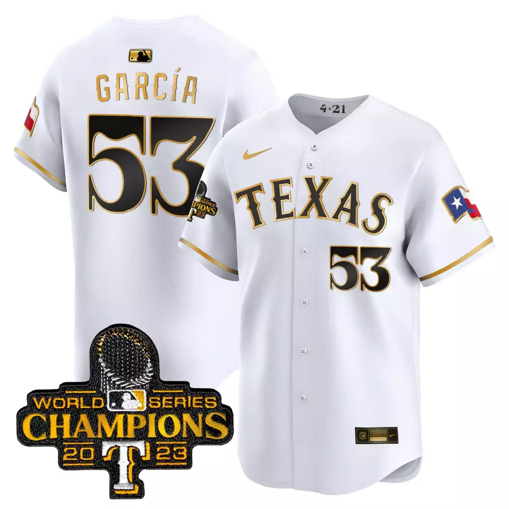 adolis garcia white gold mens texas rangers 2023 world series champions city connect flex gold jersey all stitched