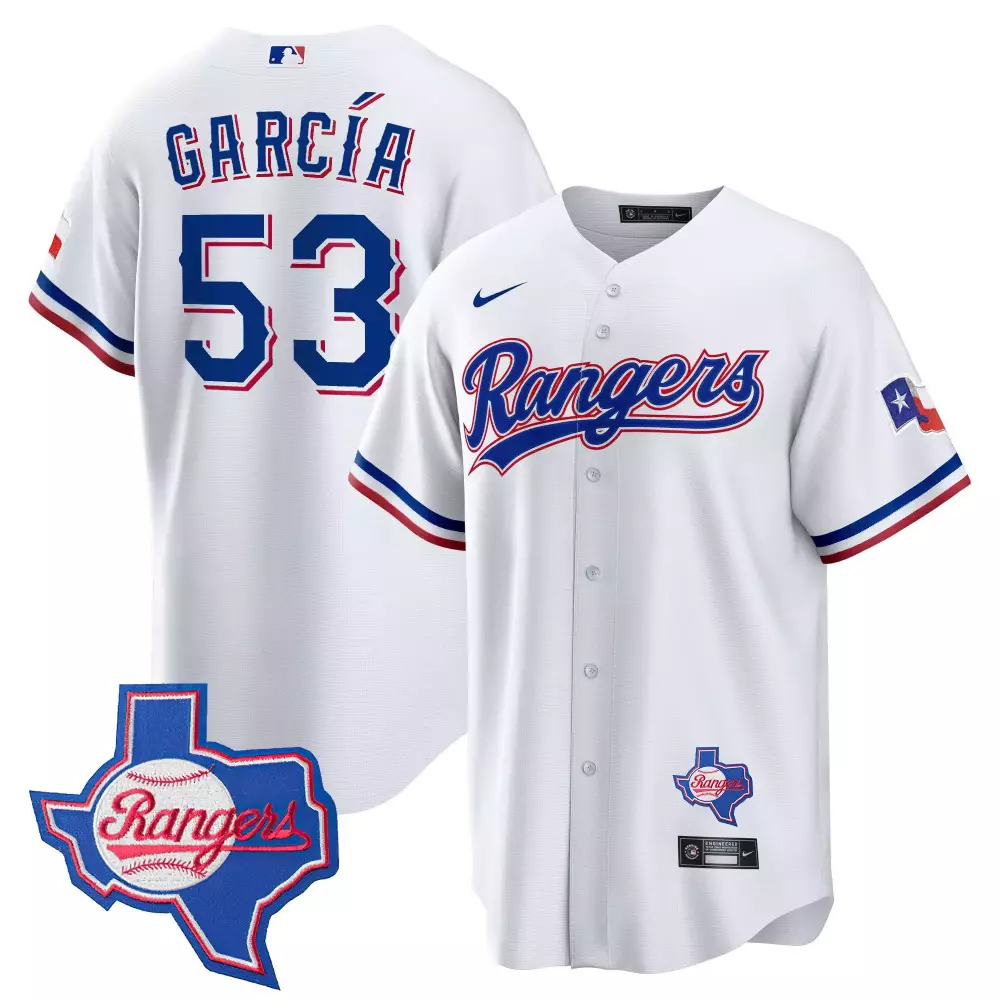 adolis garcia white men s texas rangers 2023 world series texas state patch cool base gold jersey v2 n all stitched
