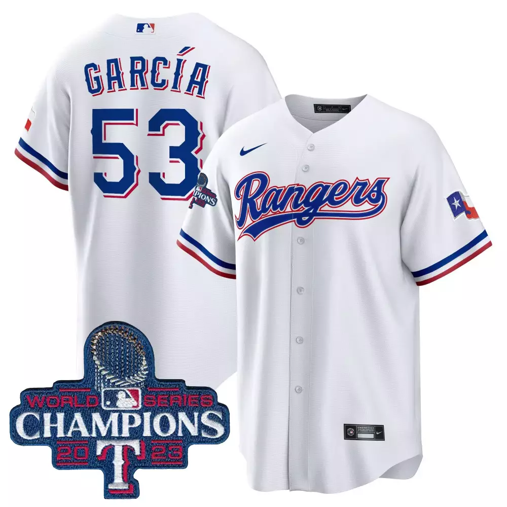 adolis garcia white men s texas rangers 2023 world series texas state patch cool base gold jersey v2 n all stitched