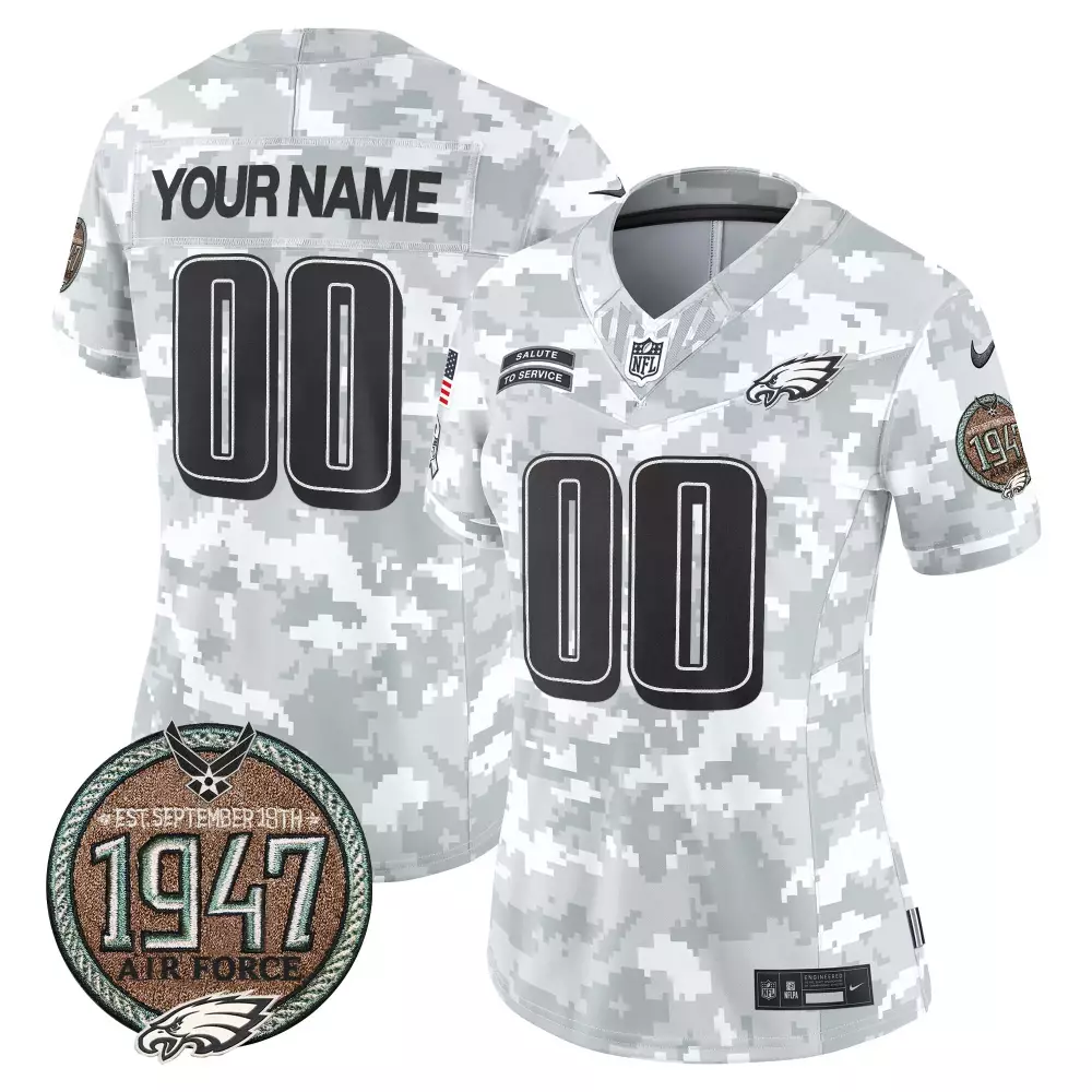 Air Force Men's Vapor Limited Custom Jersey | Philadelphia Eagles 2024 Salute to Service | All Stitched Fan Gear | For Men, Women & Youth