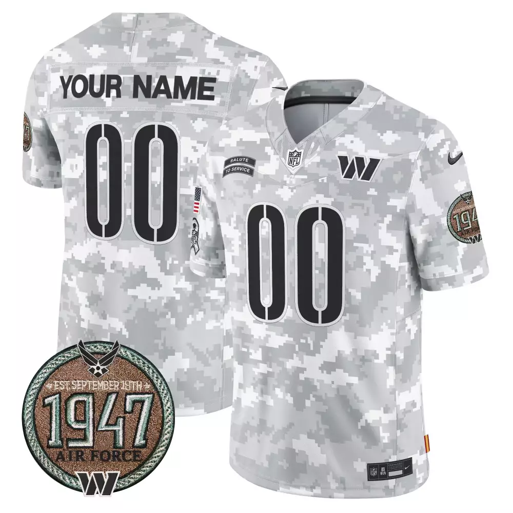 air force women washington commanders 2024 salute to service establishment year patch vapor limited custom jersey all st
