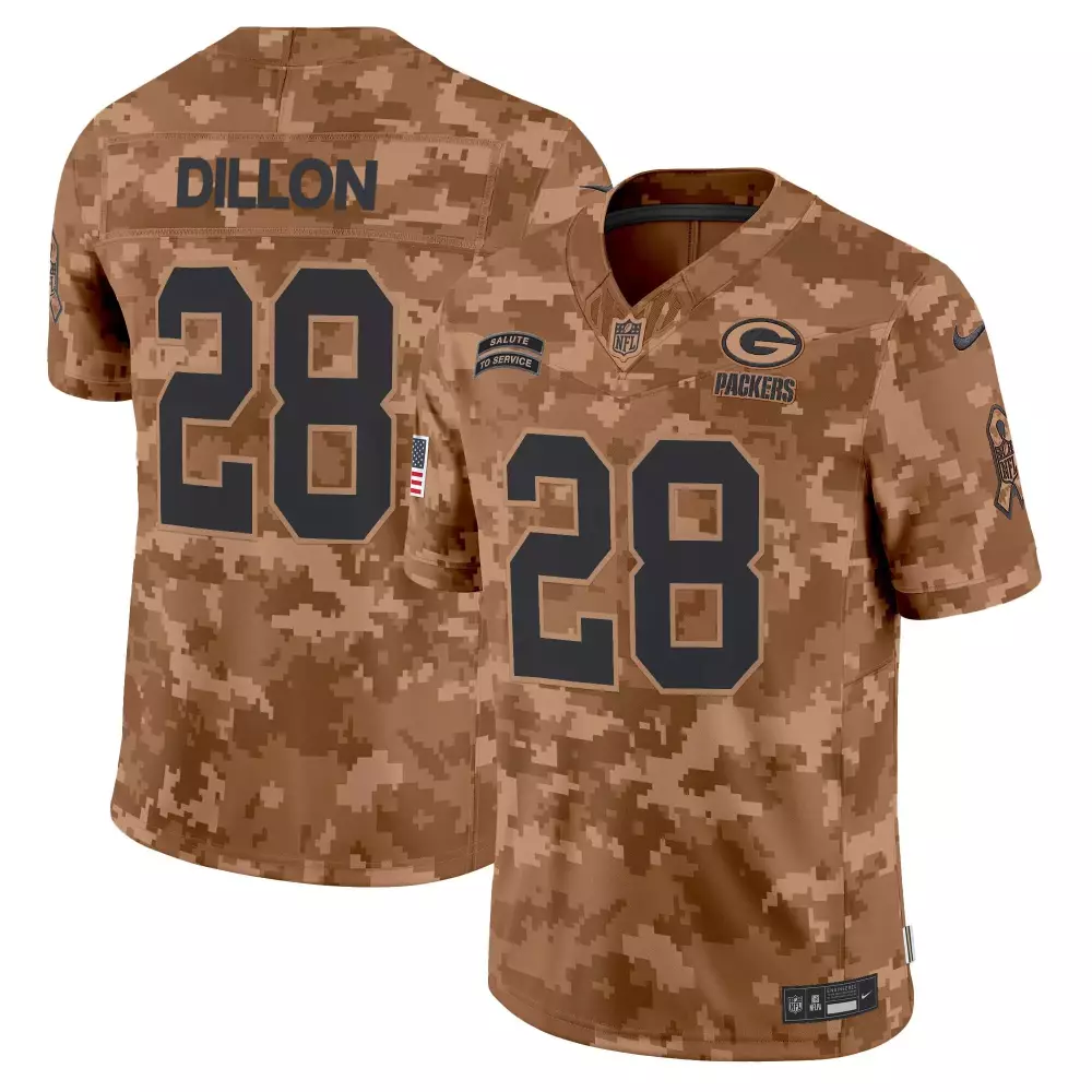 AJ Dillon 28 Packers 2023 Men’s All Stitched Vapor Jersey | 100 Seasons Edition Black | For Men, Women & You