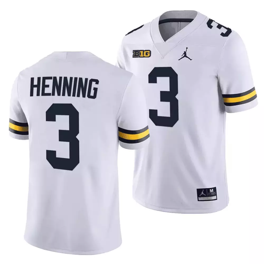 aj henning navy mens michigan wolverines players 202223 limited jersey all stitched