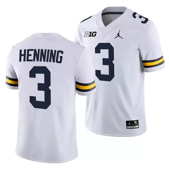 aj henning navy mens michigan wolverines players 202223 limited jersey all stitched