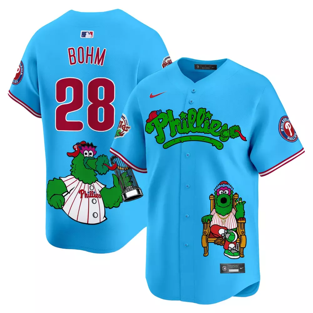 alec bohm light blue unisex philadelphia phillies phanatic patch vapor premier limited jersey v3 all stitched