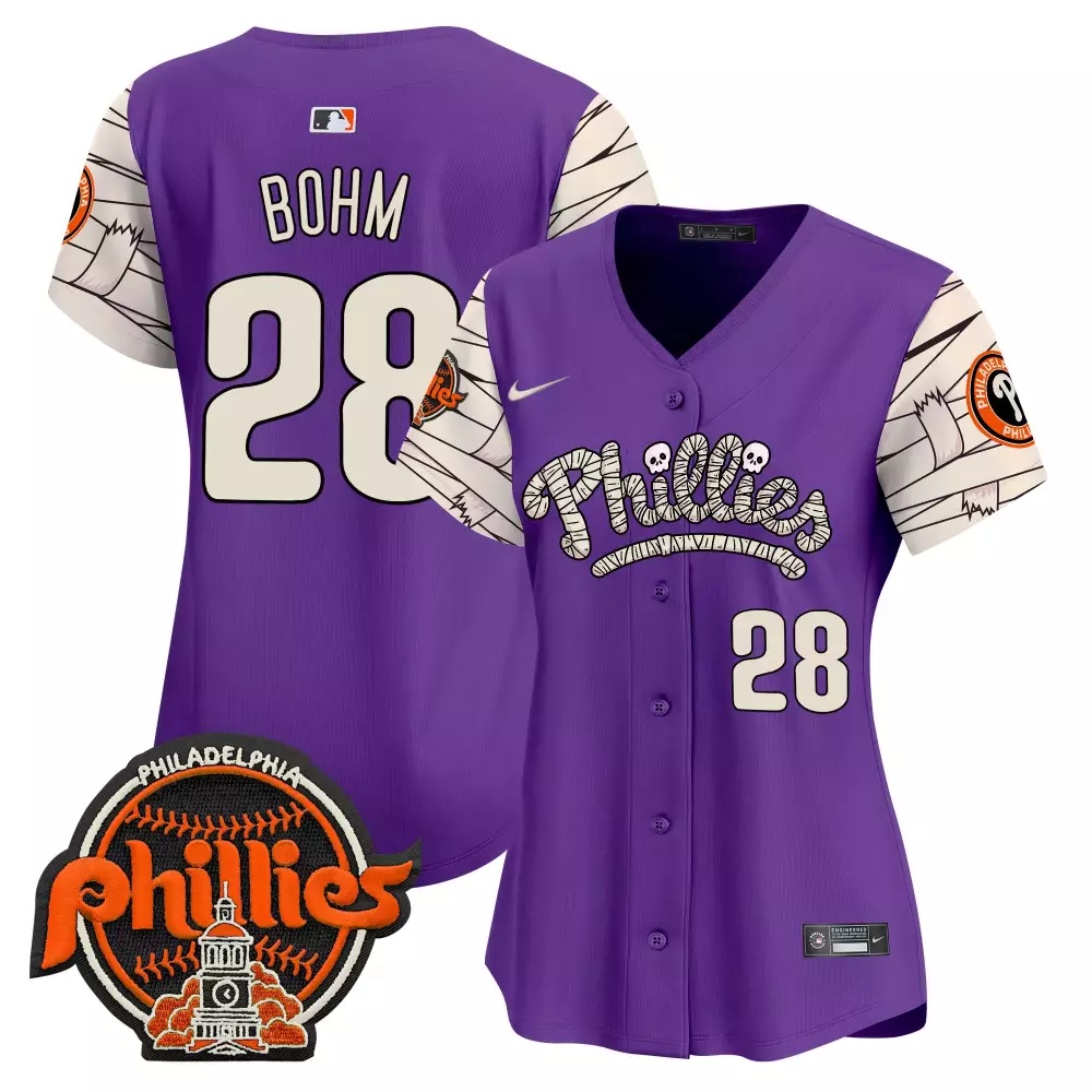 alec bohm purple unisex philadelphia phillies barbie patch vapor premier limited jersey all stitched