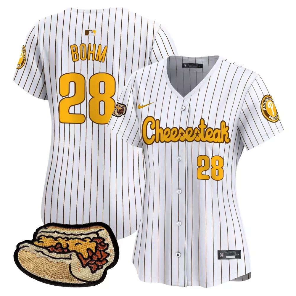 alec bohm white pinstripe unisex philadelphia phillies phanatic patch vapor premier limited jersey v3 all stitched