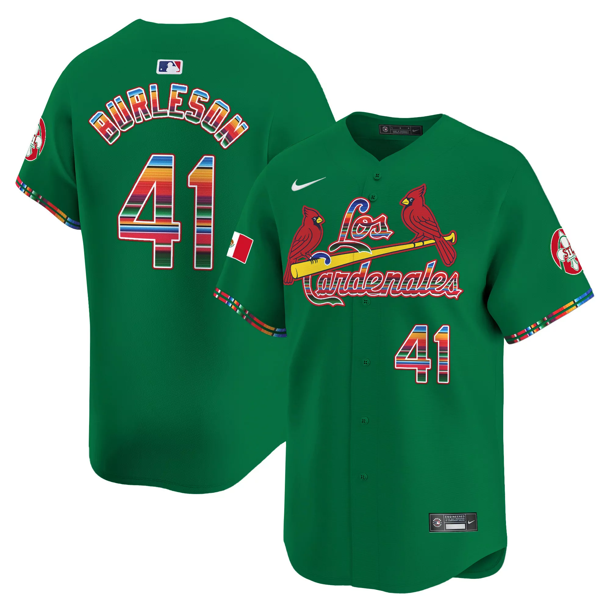 alec burleson black mens st louis cardinals fiesta cardenales vapor premier limited jersey all stitched